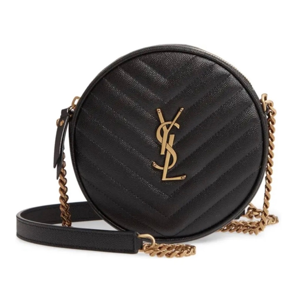 Saint Laurent Black Vinyle Matelassé Leather Crossbody Bag - NWOT - AUTHENTIC